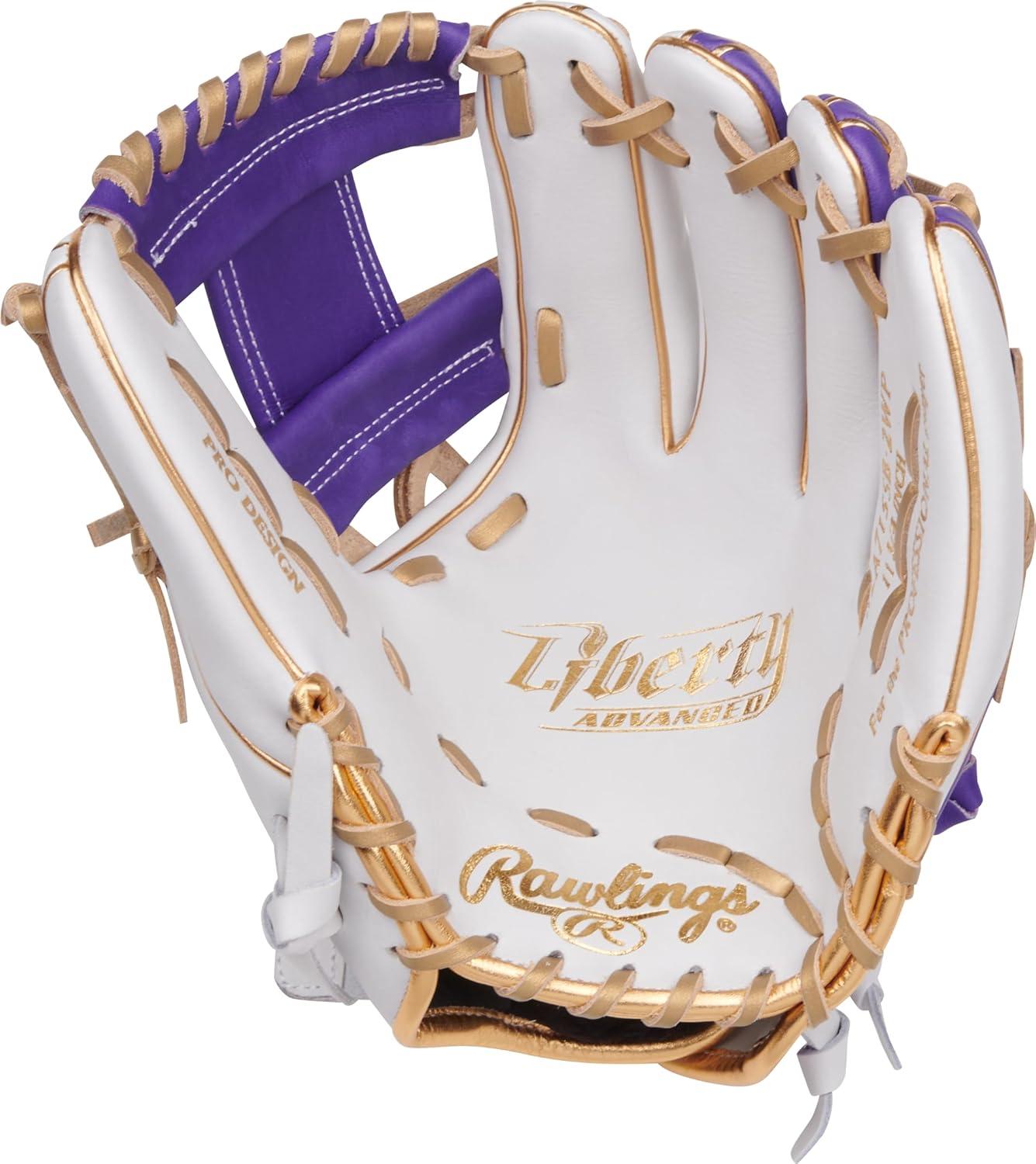 imageRawlings  Liberty Advanced Color Series Fastpitch Softball Glove  Sizes 1175  13  Multiple StylesWhite  Purple  Gold  Pro I Web