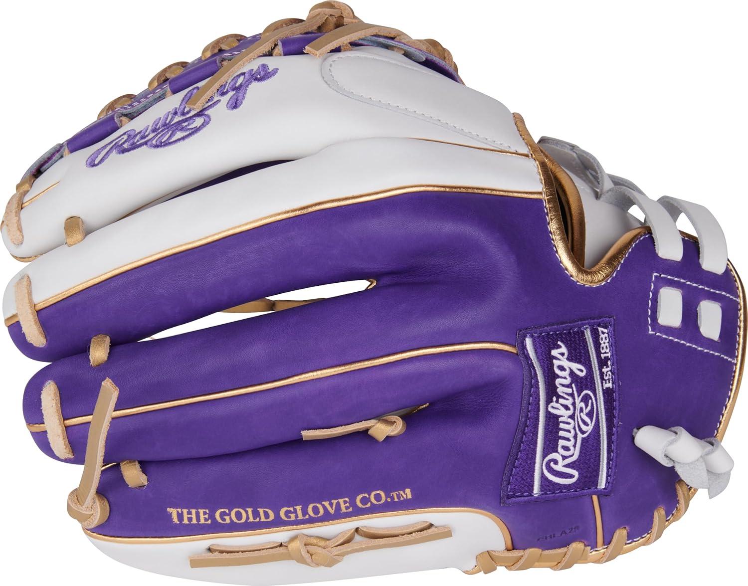 imageRawlings  Liberty Advanced Color Series Fastpitch Softball Glove  Sizes 1175  13  Multiple StylesWhite  Purple  Gold  XLaced Basket Web