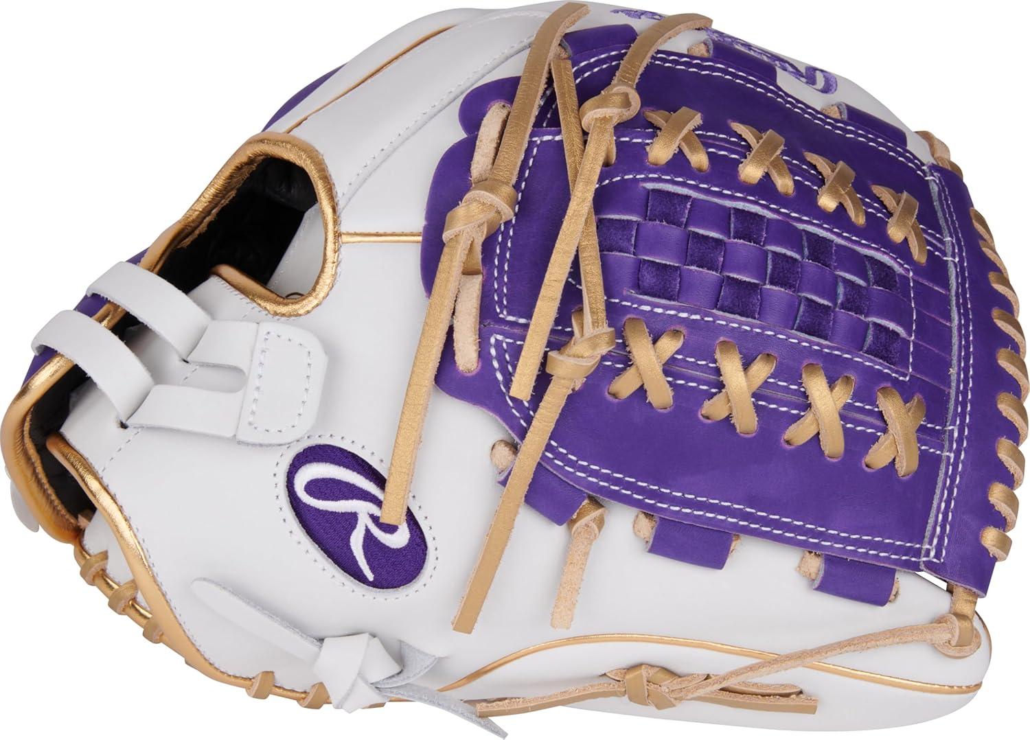 imageRawlings  Liberty Advanced Color Series Fastpitch Softball Glove  Sizes 1175  13  Multiple StylesWhite  Purple  Gold  XLaced Basket Web