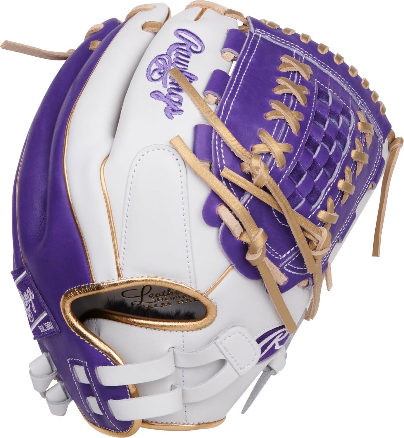 imageRawlings  Liberty Advanced Color Series Fastpitch Softball Glove  Sizes 1175  13  Multiple StylesWhite  Purple  Gold  XLaced Basket Web