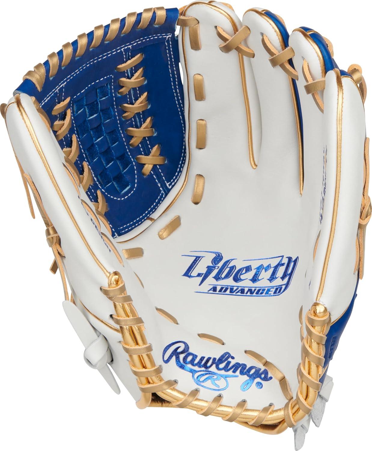 imageRawlings  Liberty Advanced Color Series Fastpitch Softball Glove  Sizes 1175  13  Multiple StylesWhite  Royal  Gold  XLaced Basket Web