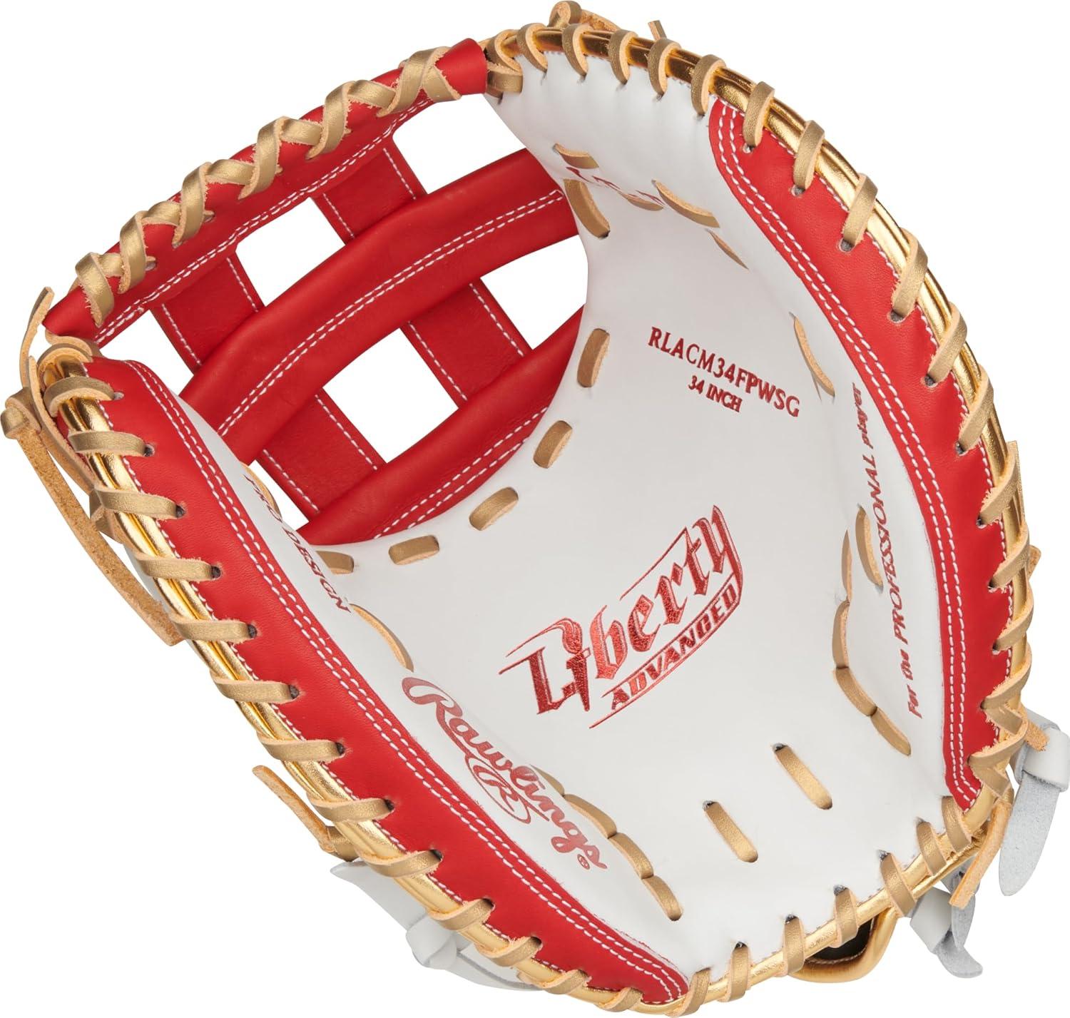 imageRawlings Liberty Advanced Color Series Fastpitch Softball Glove Sizes 1175 13 Multiple StylesWhite Scarlet Gold Modified Pro H Web