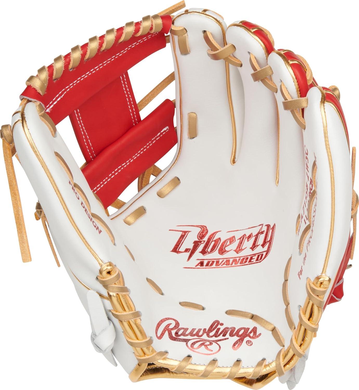 imageRawlings  Liberty Advanced Color Series Fastpitch Softball Glove  Sizes 1175  13  Multiple StylesWhite  Scarlet  Gold  Pro I Web