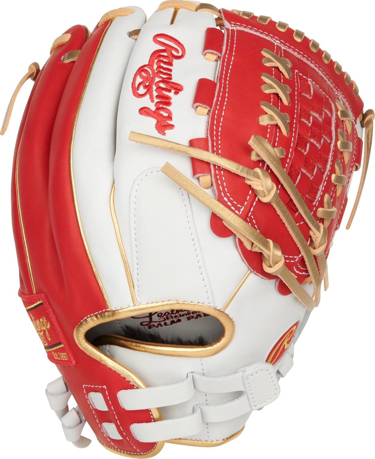 imageRawlings  Liberty Advanced Color Series Fastpitch Softball Glove  Sizes 1175  13  Multiple StylesWhite  Scarlet  Gold  XLaced Basket Web
