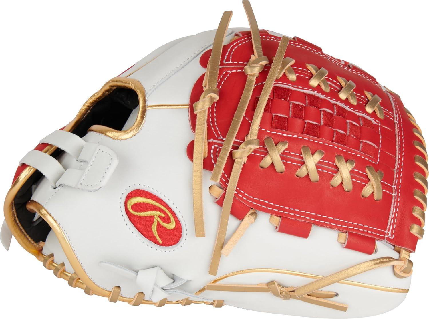 imageRawlings  Liberty Advanced Color Series Fastpitch Softball Glove  Sizes 1175  13  Multiple StylesWhite  Scarlet  Gold  XLaced Basket Web