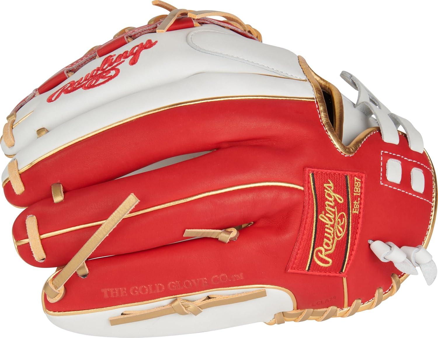 imageRawlings  Liberty Advanced Color Series Fastpitch Softball Glove  Sizes 1175  13  Multiple StylesWhite  Scarlet  Gold  XLaced Basket Web