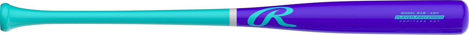 imageRawlings Rawlings  Player Preferred Adult Wood Bat  Ash  Multiple Sizes amp ColorsPurple  Bright Teal  318