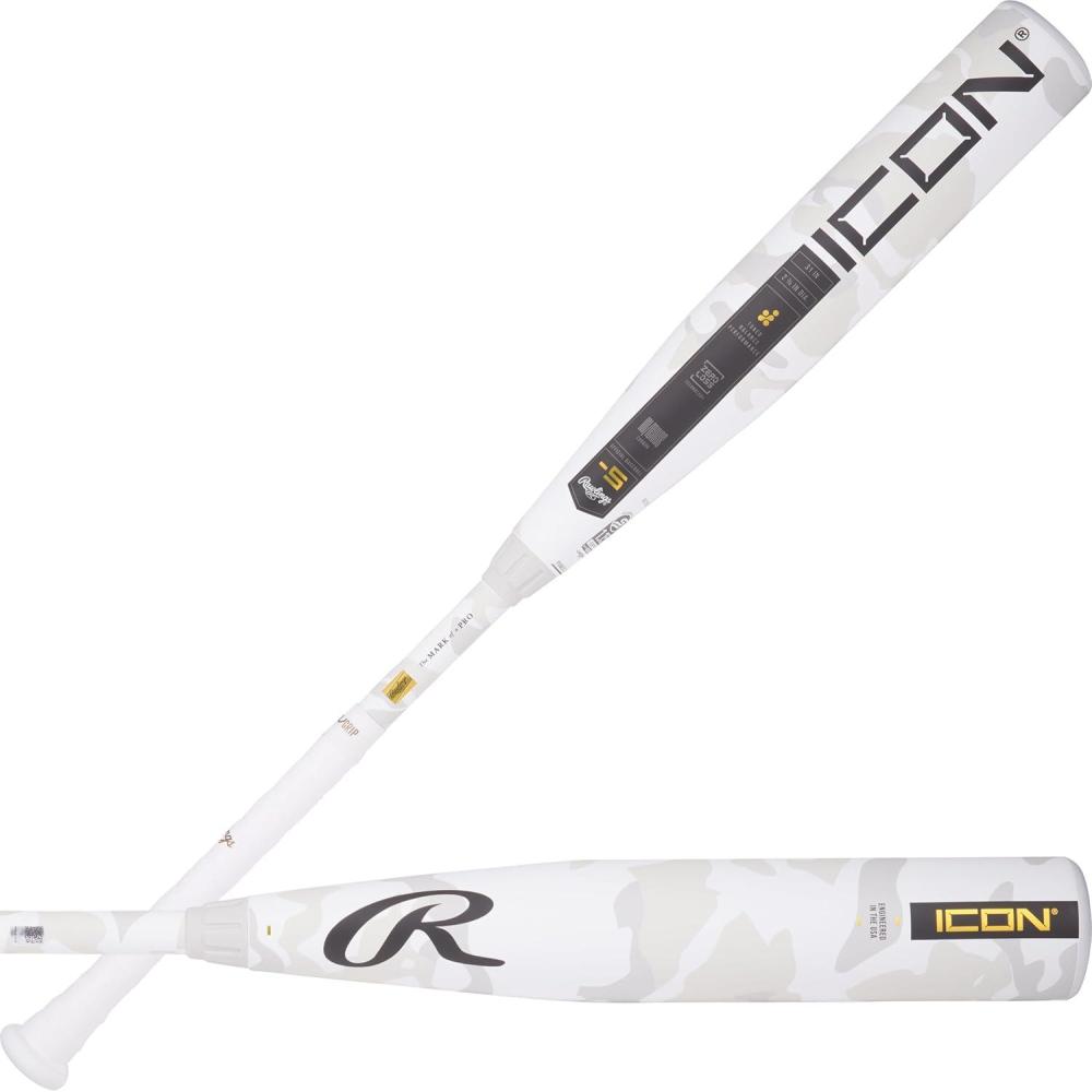 imageRawlings  2025  ICON Baseball Bat  USSSA  5  8  10 Drop  2 34 Barrel  2 Pc CompositeWhite  Snow Camo