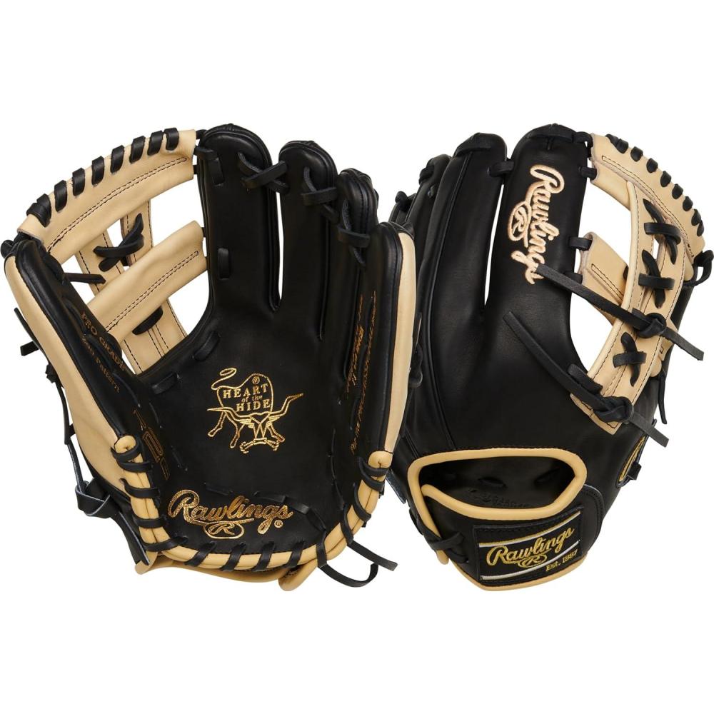 imageRawlings  Heart of The Hide Baseball Glove  Youth Contour Fit Models  Advanced Breakin  Sizes 115  125  Multiple StylesBlack  Split Single Post Web