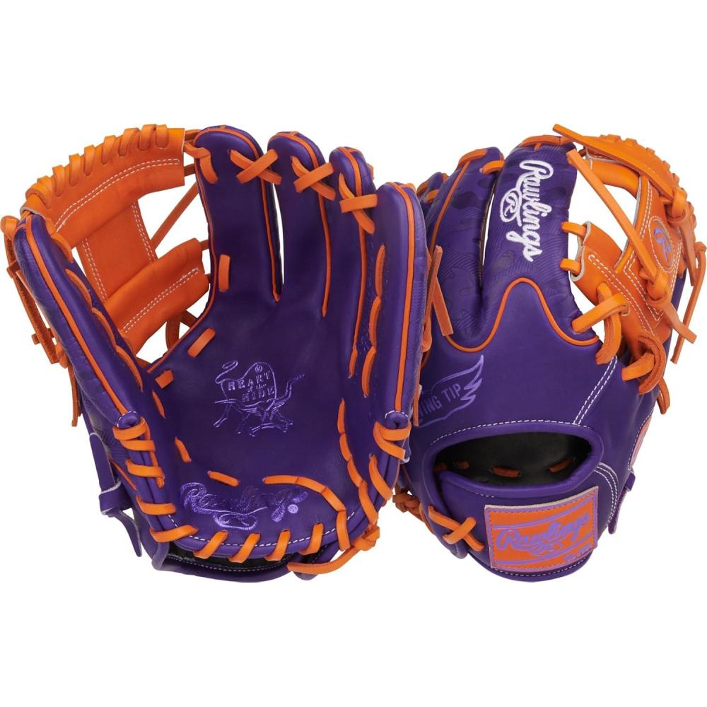imageRawlings  Heart of The Hide Baseball Glove  Youth Contour Fit Models  Advanced Breakin  Sizes 115  125  Multiple StylesPurple  Orange  Pro I Web