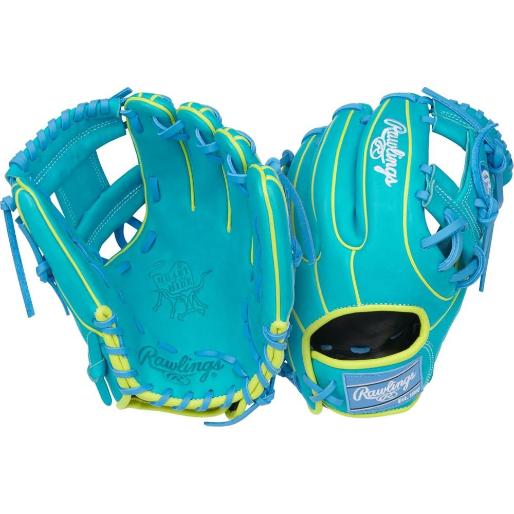 imageRawlings  Heart of The Hide Baseball Glove  Youth Contour Fit Models  Advanced Breakin  Sizes 115  125  Multiple StylesTeal  Yellow  Pro I Web