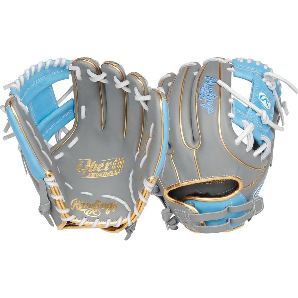 imageRawlings Liberty Advanced Color Series Fastpitch Softball Glove Sizes 1175 13 Multiple StylesGrey Columbia Blue Gold Pro I Web