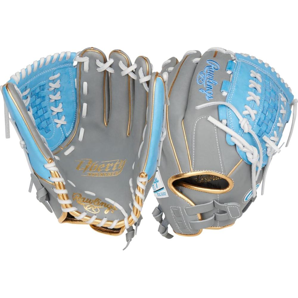 imageRawlings  Liberty Advanced Color Series Fastpitch Softball Glove  Sizes 1175  13  Multiple StylesGrey  Columbia Blue  Gold  XLaced Basket Web
