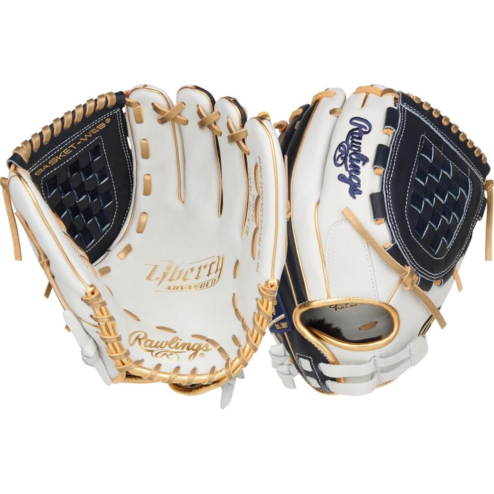 imageRawlings  Liberty Advanced Color Series Fastpitch Softball Glove  Sizes 1175  13  Multiple StylesWhite  Navy  Gold  Basket Web