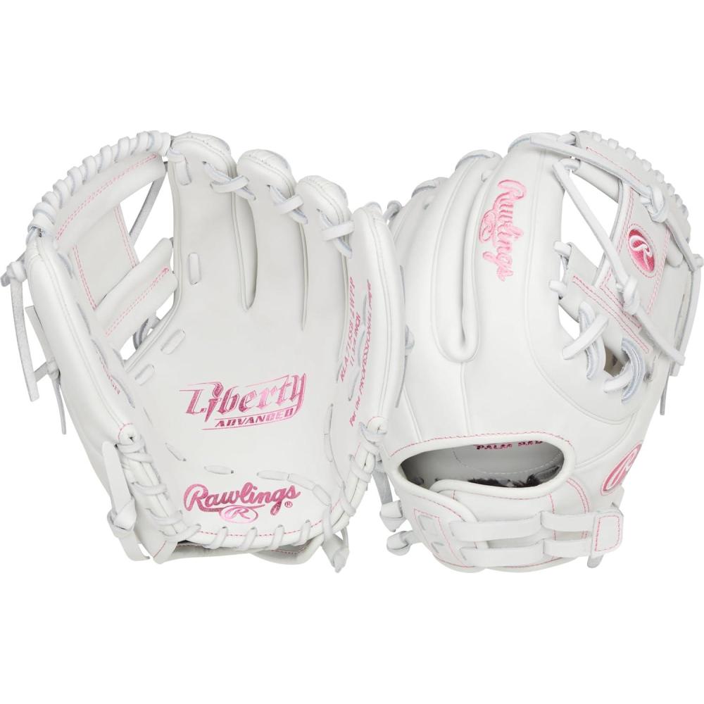 imageRawlings Liberty Advanced Color Series Fastpitch Softball Glove Sizes 1175 13 Multiple StylesWhite Pink Pro I Web