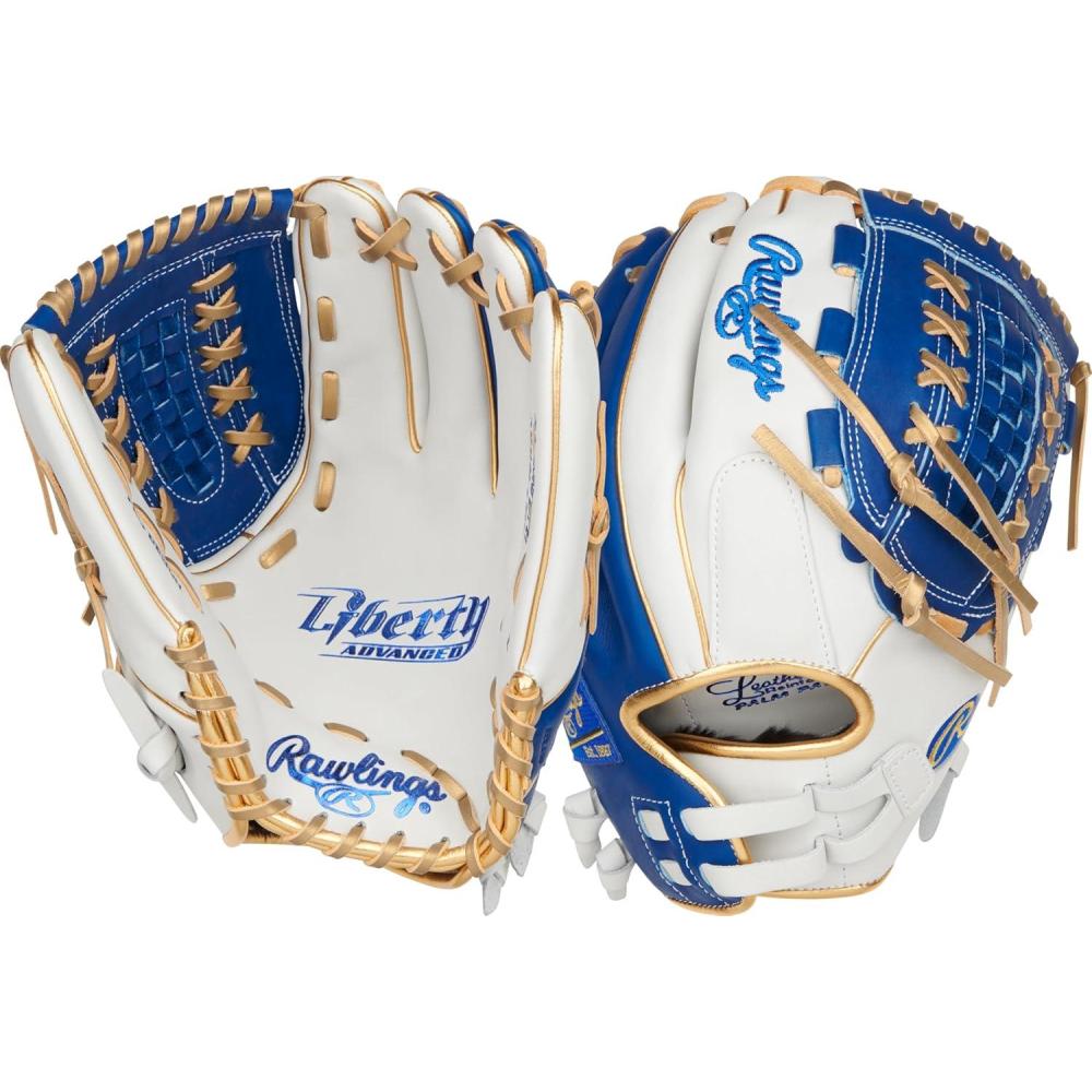 imageRawlings  Liberty Advanced Color Series Fastpitch Softball Glove  Sizes 1175  13  Multiple StylesWhite  Royal  Gold  XLaced Basket Web