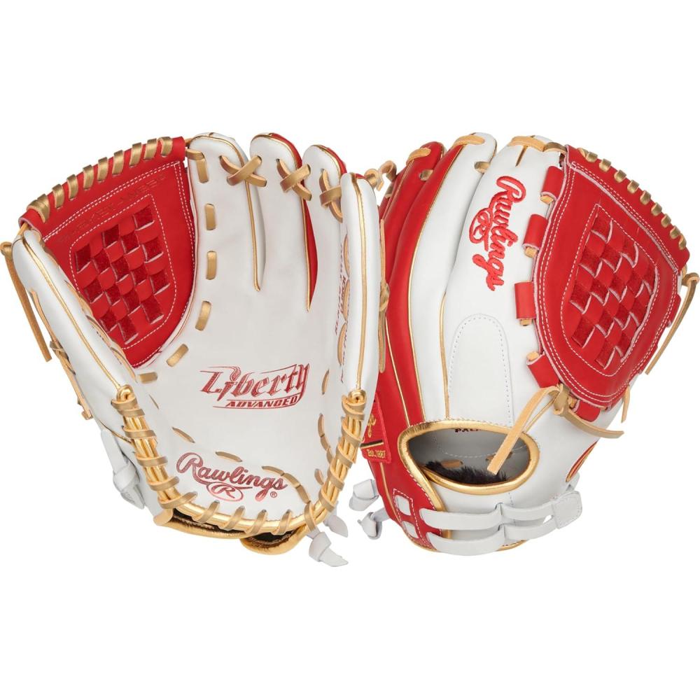 imageRawlings  Liberty Advanced Color Series Fastpitch Softball Glove  Sizes 1175  13  Multiple StylesWhite  Scarlet  Gold  Basket Web