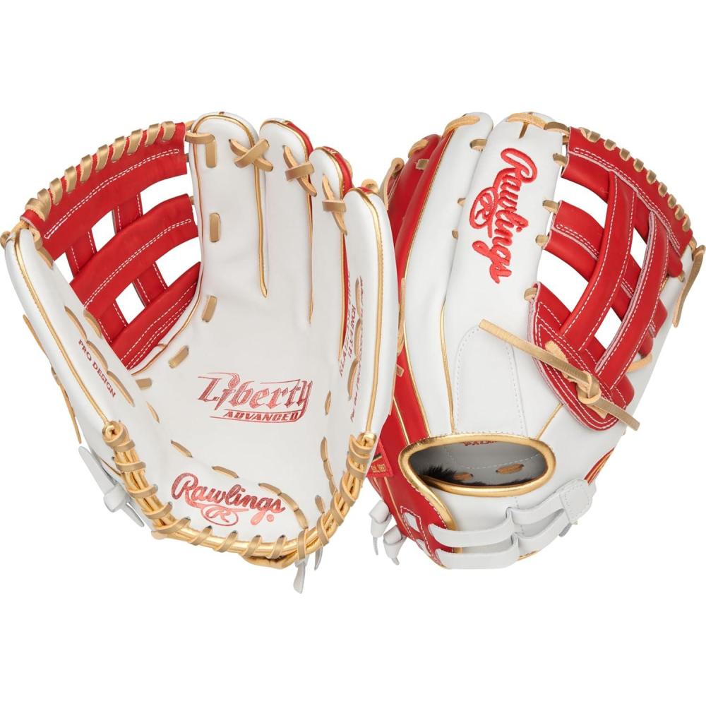 imageRawlings  Liberty Advanced Color Series Fastpitch Softball Glove  Sizes 1175  13  Multiple StylesWhite  Scarlet  Gold  Pro H Web