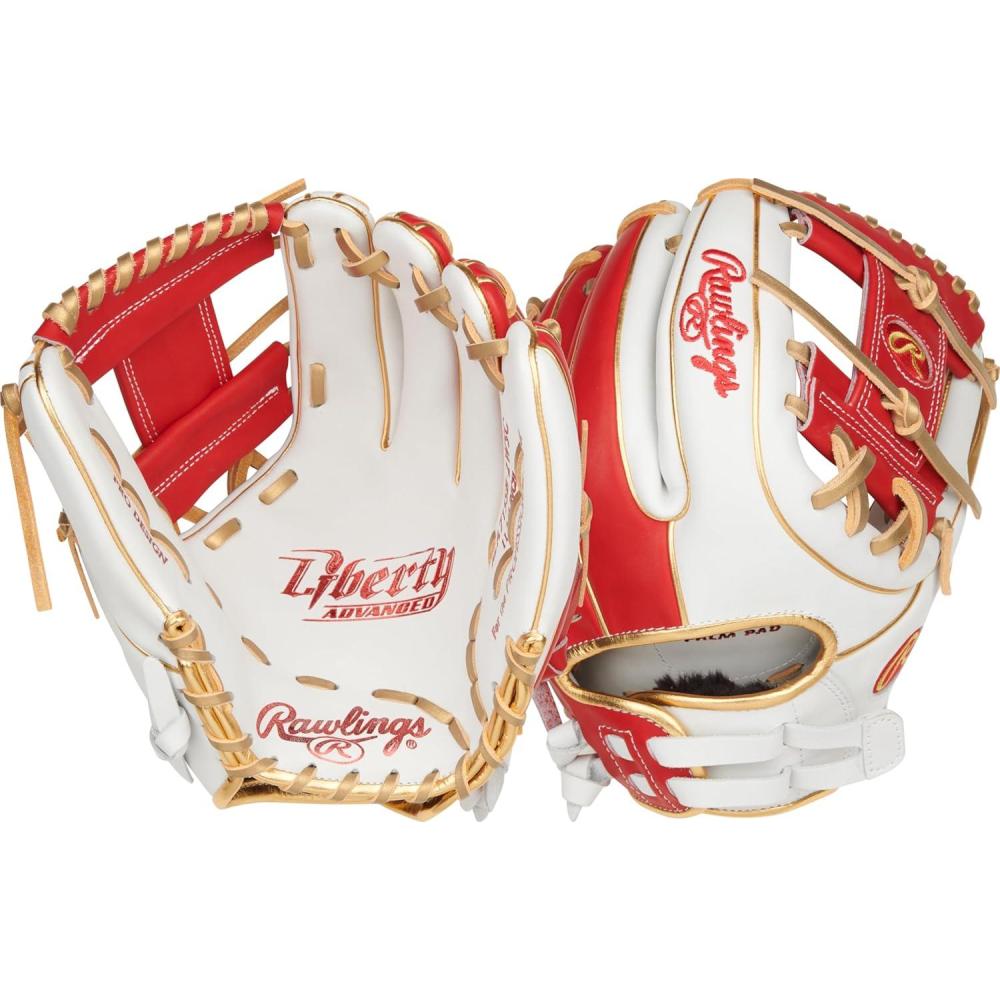 imageRawlings  Liberty Advanced Color Series Fastpitch Softball Glove  Sizes 1175  13  Multiple StylesWhite  Scarlet  Gold  Pro I Web