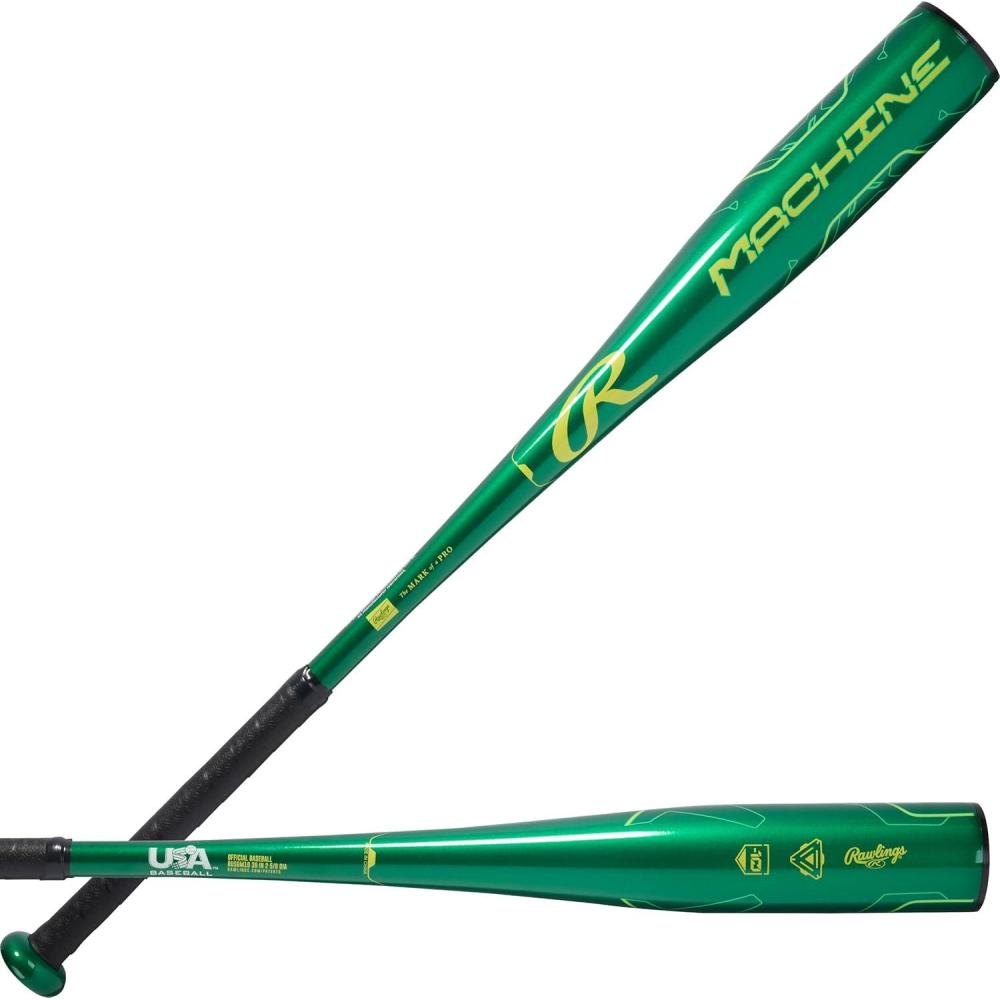 imageRawlings  Machine Baseball Bat  USA  10 Drop  2 58 Barrel  1 Pc AlloyGreen
