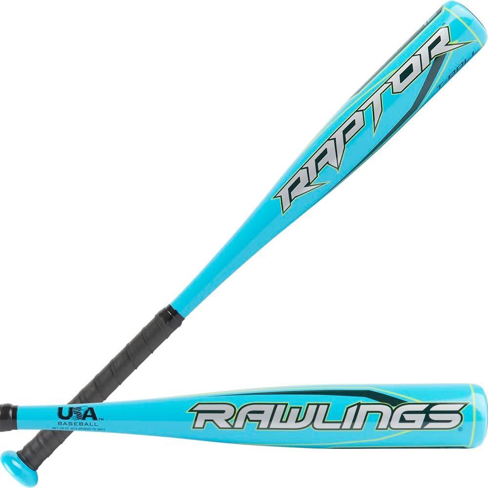 imageRawlings  Raptor TBall Bat  USA  12 Drop  2 14 Barrel  1 Pc AluminumNeon Blue