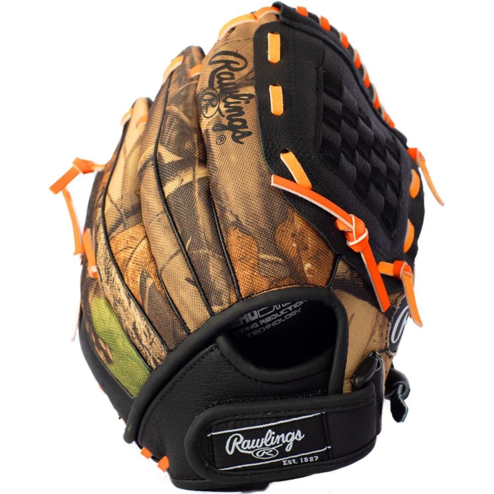 imageRawlings Playmaker Camo Kids Baseball Glove for Kids 58 TBall Glove 105 Right Hand Throw Glove Fits on Left Hand Make Selection Carefully