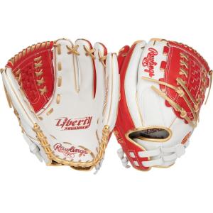 Rawlings | Liberty Advanced Color Series Fastpitch Softball Glove | Sizes 11.75″ – 13″ | Multiple Styles(White / Scarlet / Gold | X-Laced Basket Web)