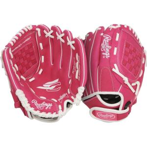 Rawlings | Sure Catch Series Youth Softball Glove | Sizes 10″ – 12.5″ | Multiple Styles(Pink / White)