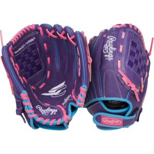 Rawlings | Sure Catch Series Youth Softball Glove | Sizes 10″ – 12.5″ | Multiple Styles(Purple / Columbia Blue / Pink)