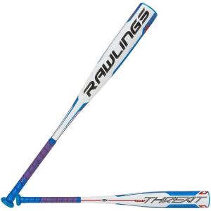 Rawlings | Threat Baseball Bat | USSSA | -12 Drop | 2 3/4″ Barrel | 1 Pc. Composite(Red/White/Blue)