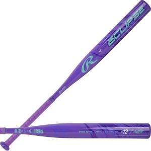 Rawlings Eclipse Fastpitch Softball Bat | -12 Drop | 1 Pc. Aluminum | Approved for All Associations(Purple / Mint)