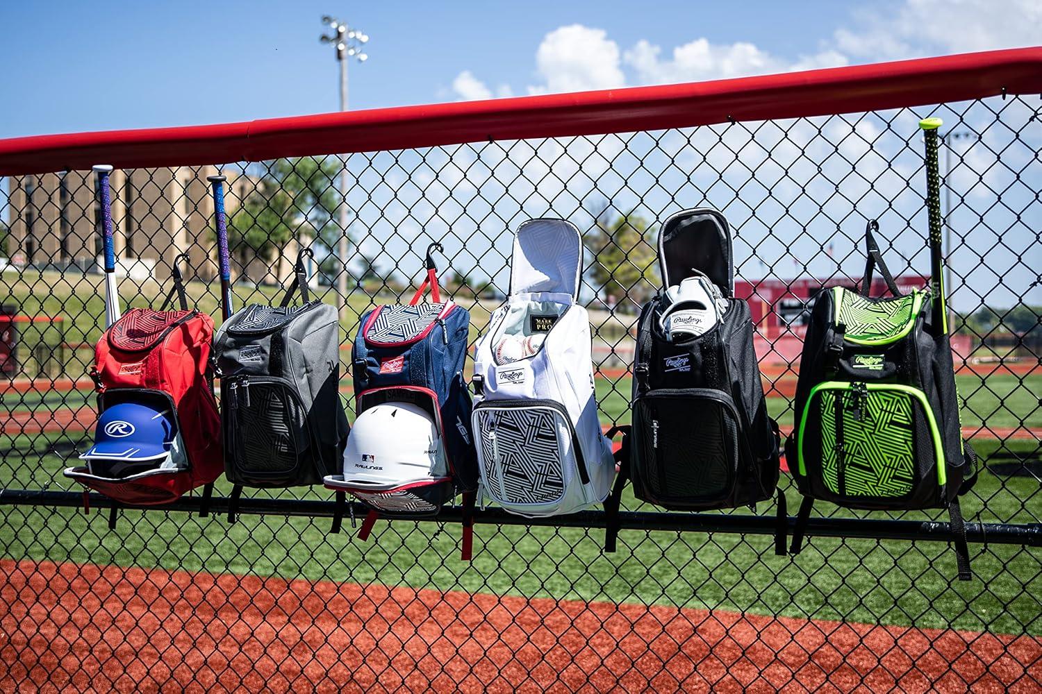 imageRawlings CHAOS Backpack Bag Series TBall amp Youth Baseball amp Fastpitch Softball Multiple ColorsOptic Yellow