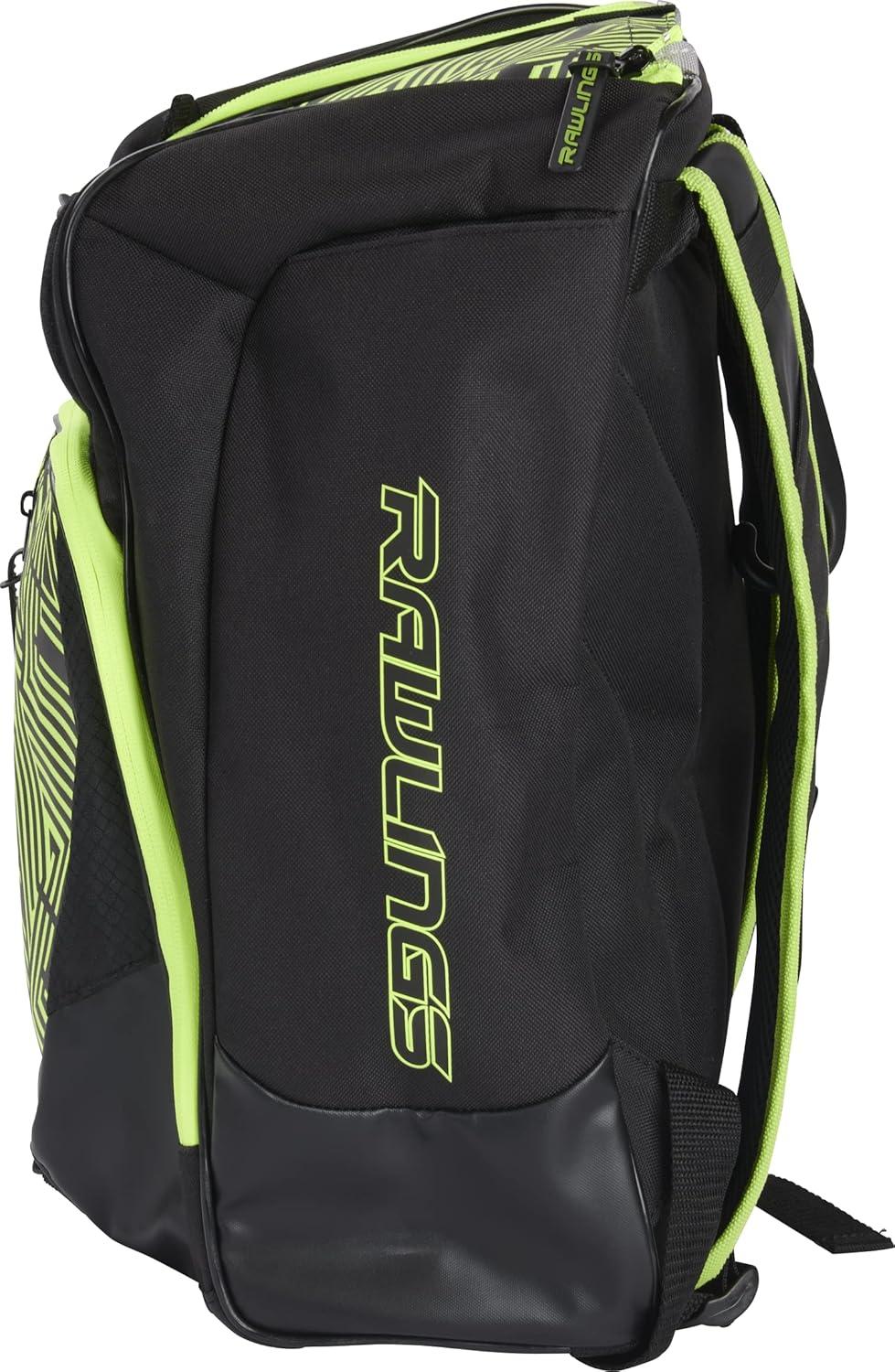 imageRawlings CHAOS Backpack Bag Series TBall amp Youth Baseball amp Fastpitch Softball Multiple ColorsOptic Yellow