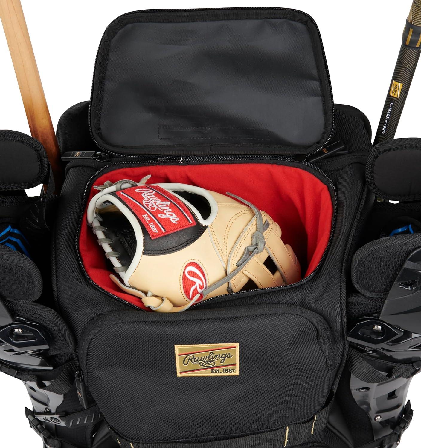 imageRawlings GOLD COLLECTION Wheeled Equipment Bag BaseballSoftball Multiple StylesBlack Camo