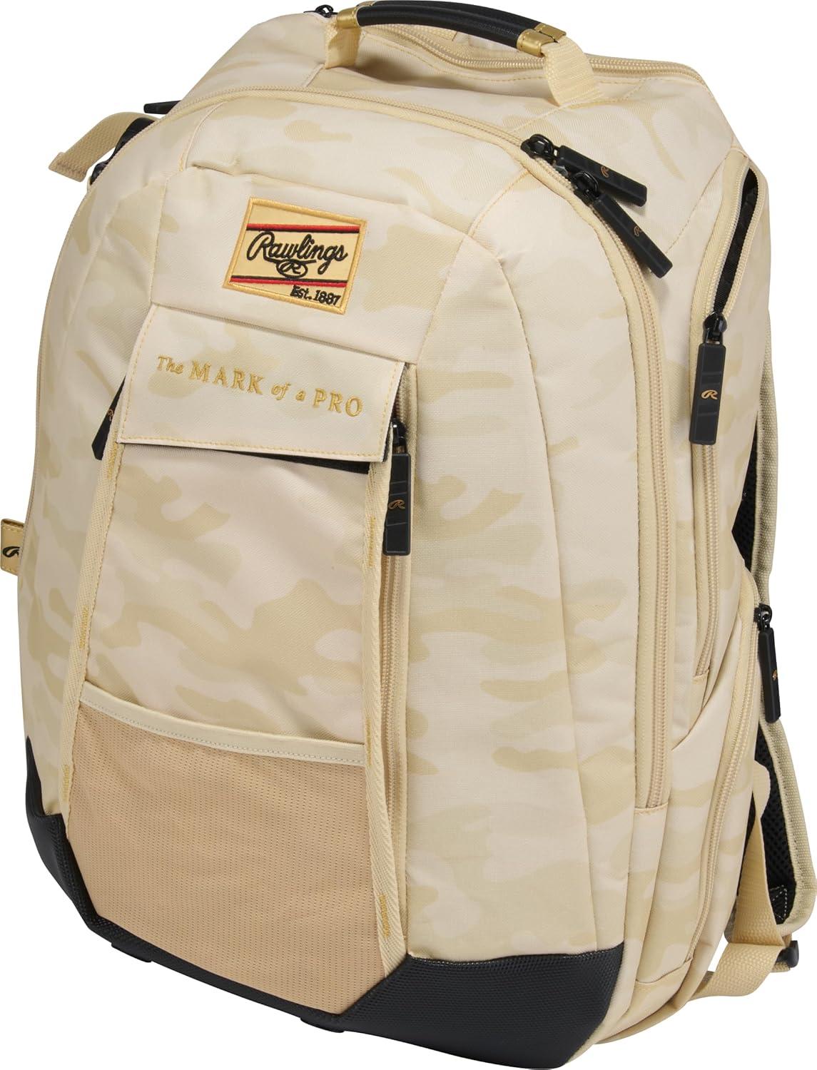imageRawlings Rawlings Gold Collection Backpack CoachPlayer Offfield Use Laptop SleeveSand Camo