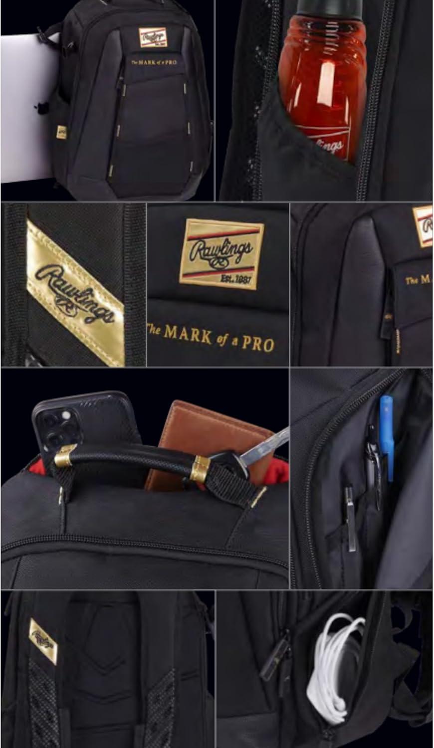 imageRawlings Rawlings Gold Collection Backpack CoachPlayer Offfield Use Laptop SleeveSand Camo