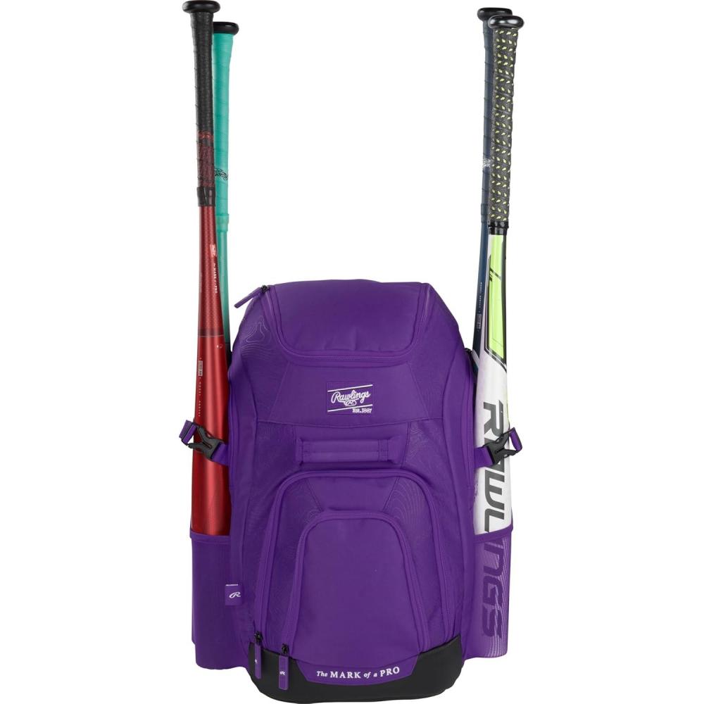 imageRawlings  FRANCHISE 20 Players Backpack  BaseballSoftball  RecTravel  Multiple Styles  BaseballSoftball RecTravelPURPLE
