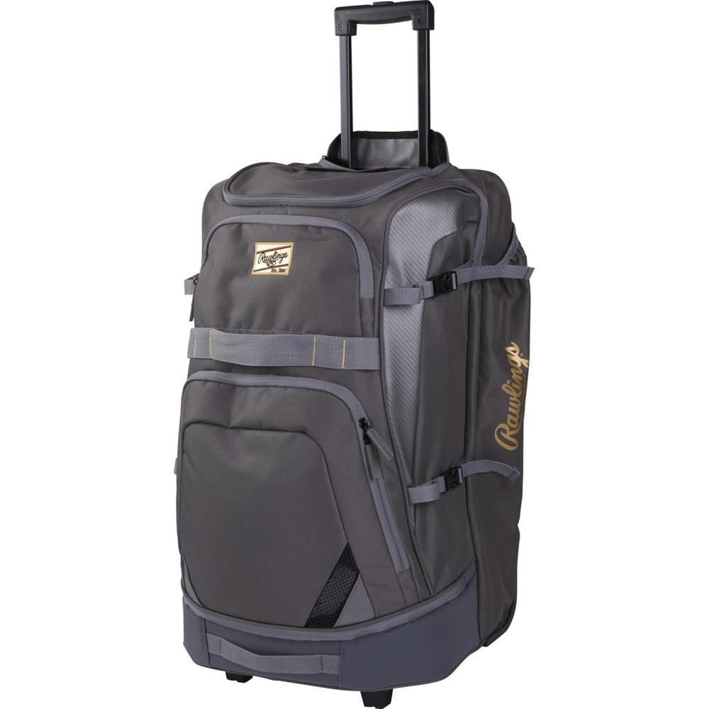 imageRawlings GOLD COLLECTION Wheeled Equipment Bag BaseballSoftball Multiple StylesGraphite