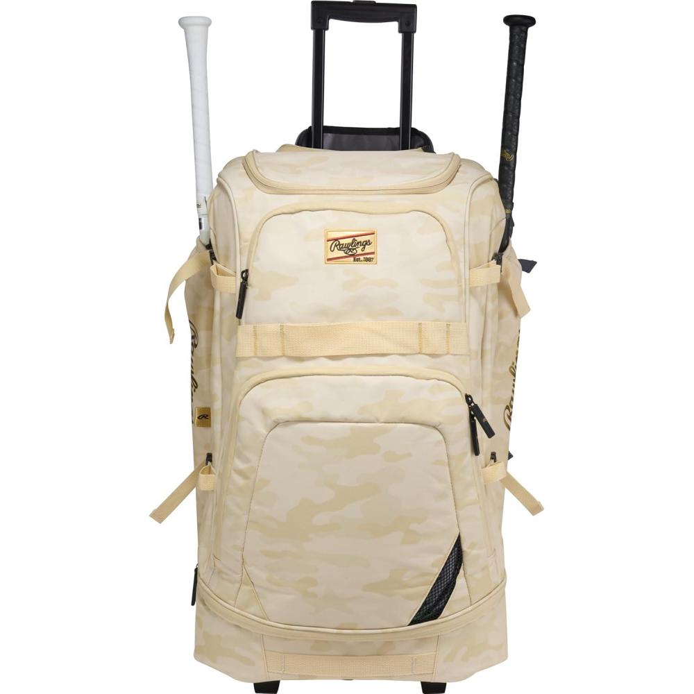 imageRawlings  GOLD COLLECTION Wheeled Equipment Bag  BaseballSoftball  Multiple StylesSand Camo