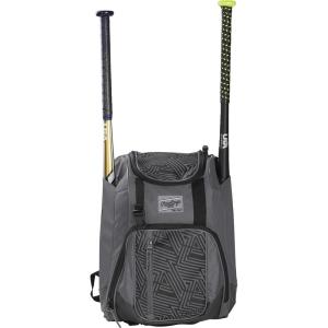 Rawlings | CHAOS Backpack Bag Series | T-Ball & Youth | Baseball & Fastpitch Softball | Multiple Colors(Graphite)