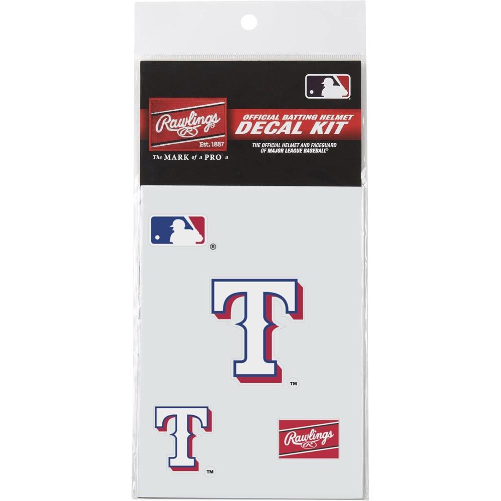 imageRawlings MLB Authentic Baseball Helmet Decal Kit All Team OptionsTexas Rangers