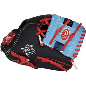 Rawlings | MLB Players Glove Series | T-Ball & Youth Baseball Gloves | 10″ | All MLB Teams(Miami Marlins)