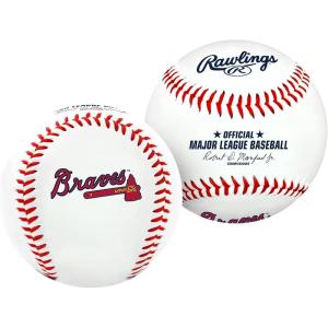 Rawlings | Official 2026 MLB Baseball with Team Logo | All 30 MLB Teams Available(Atlanta Braves)