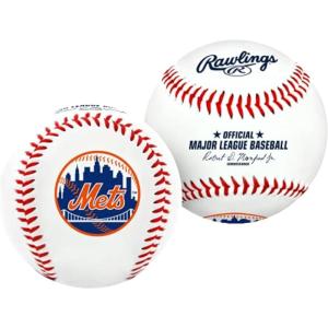 Rawlings | Official 2026 MLB Baseball with Team Logo | All 30 MLB Teams Available(New York Mets)