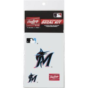 Rawlings MLB Authentic Baseball Helmet Decal Kit, (All Team Options)(Miami Marlins)