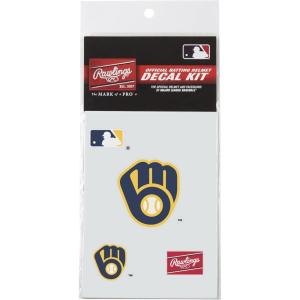 Rawlings MLB Authentic Baseball Helmet Decal Kit, (All Team Options)(Milwaukee Brewers)