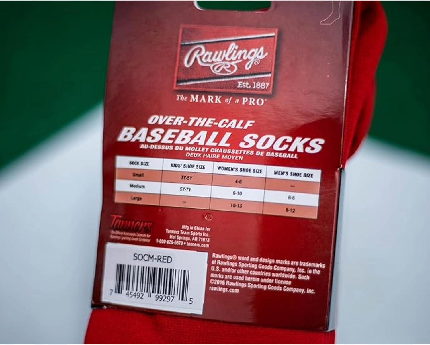 imageRawlings  2 Pair  Athletic Socks  BaseballSoftball  Multiple SizesColorsDark Green