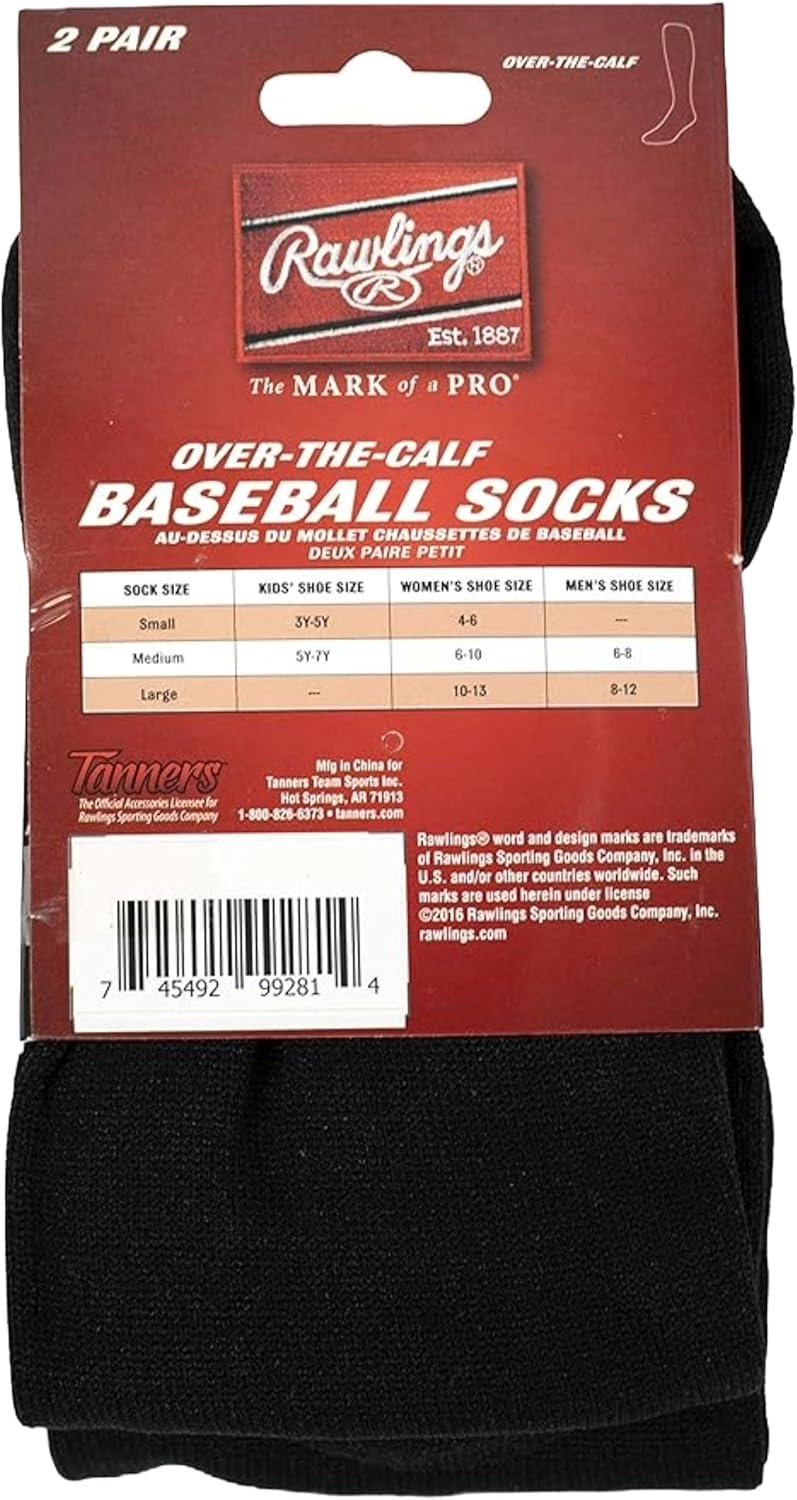 imageRawlings  2 Pair  Athletic Socks  BaseballSoftball  Multiple SizesColorsLight Orange