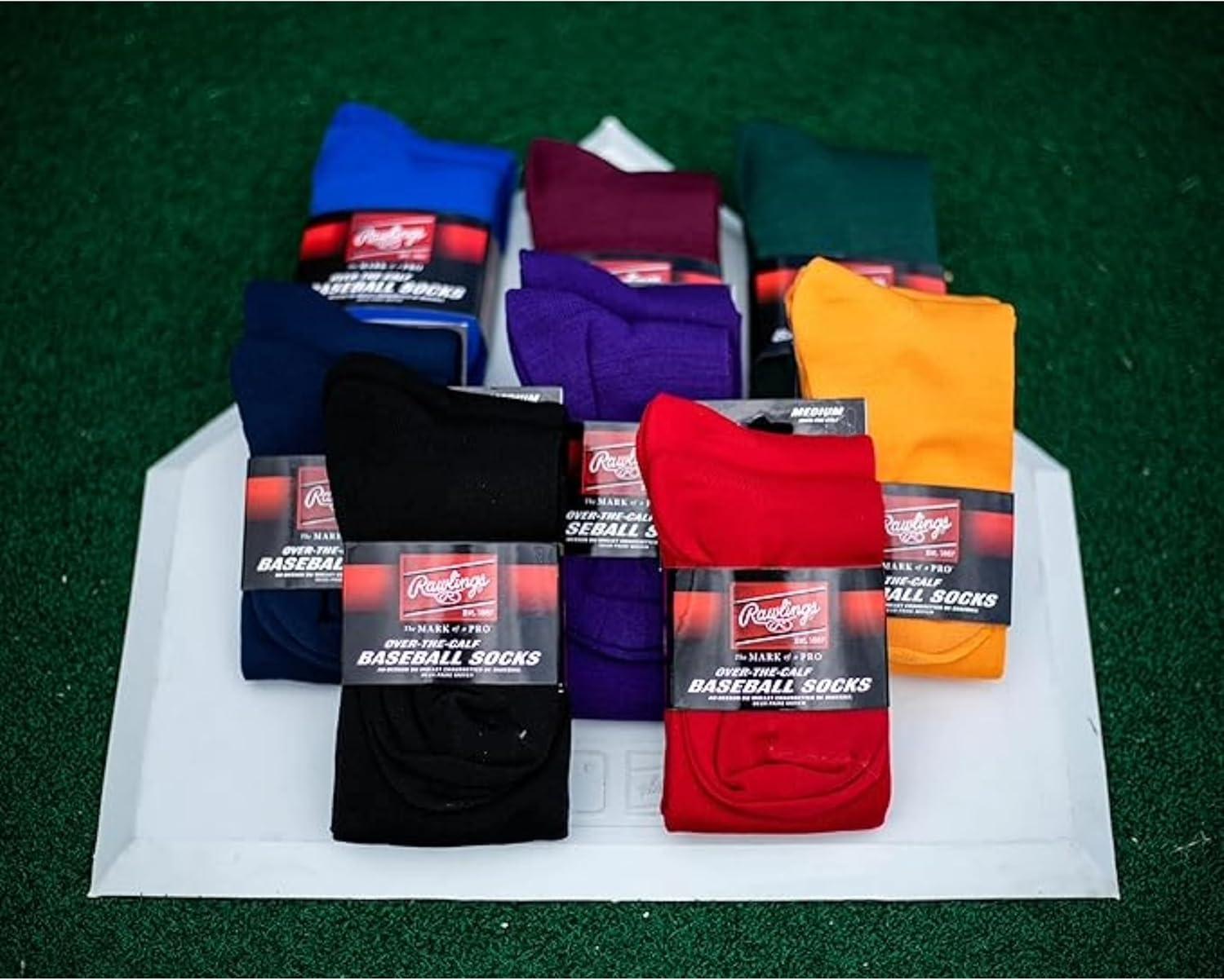 imageRawlings  2 Pair  Athletic Socks  BaseballSoftball  Multiple SizesColorsNavy