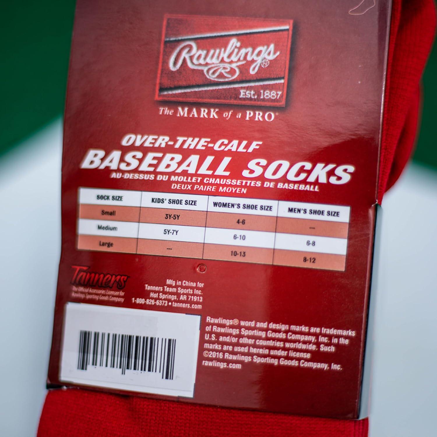 imageRawlings  2 Pair  Athletic Socks  BaseballSoftball  Multiple SizesColorsRoyal